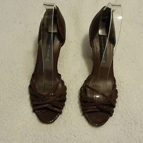 Steve Madden Shoes - Steve Madden Sahana brown snakeskin D'orsay heels
